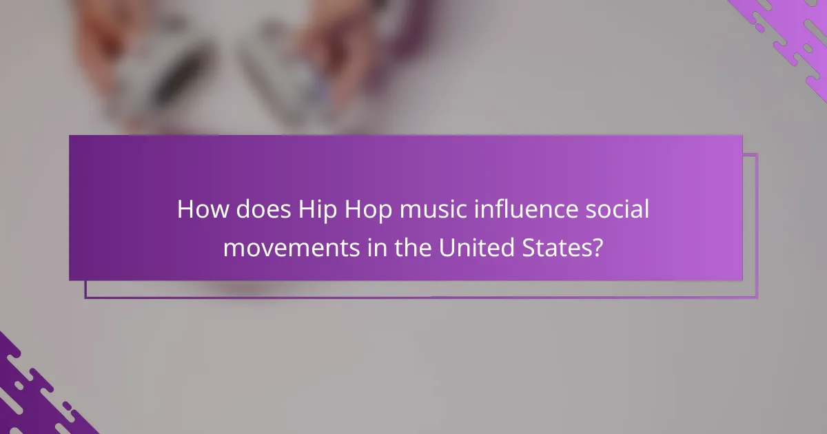 How does Hip Hop music influence social movements in the United States?