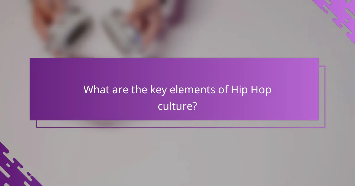 What are the key elements of Hip Hop culture?