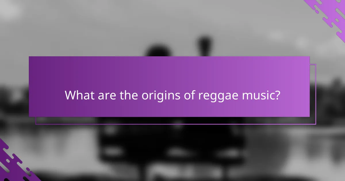 What are the origins of reggae music?